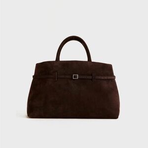 NWT Faux Suede Top Handle Bag